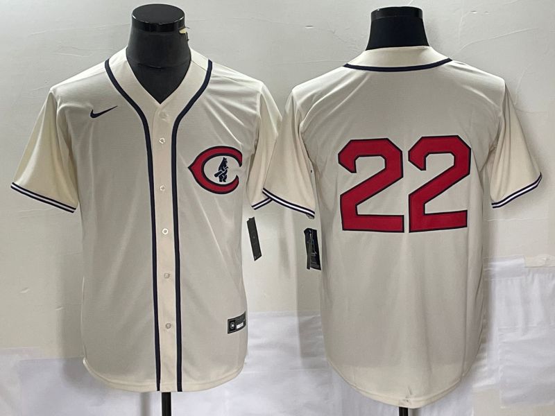 Men Cincinnati Reds #22 No Name Cream Nike Throwback MLB Jersey->cincinnati reds->MLB Jersey